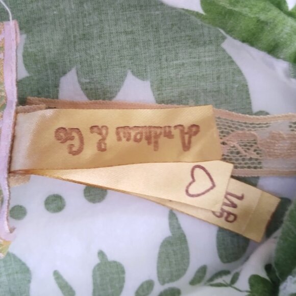 Andrew & Co White and Green Floral Dress Size Medium - Picture 3 of 4